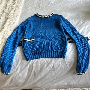 Margret O’Leary cotton sweater blue size small. Used one time